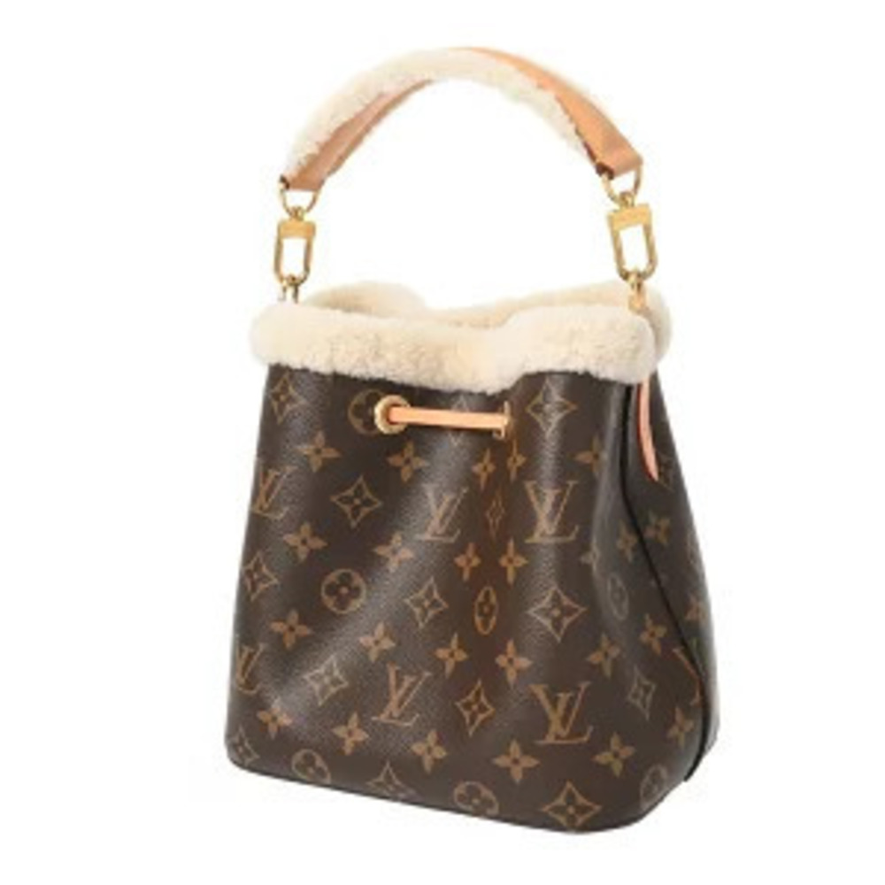 Louis Vuitton NeoNoe Monogram Brown Faux Canvas Fur Handbag